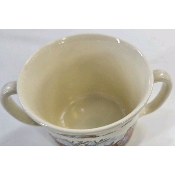 Royal Doulton Bunnykins  ROLLER SKATING Vintage Double Handled 8oz Mug Cup Vtg - Picture 4 of 11
